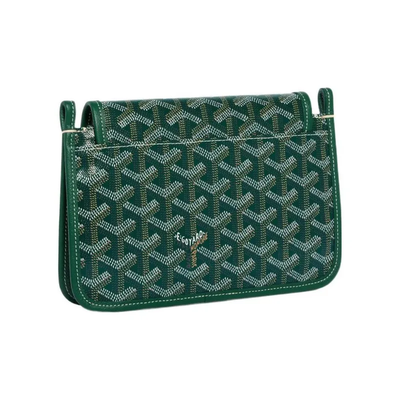 GOYARD Plumet Canvas With Leather Envelope Bag Crossbody Bag Shoulder Bag Unisex Green Turquoise With Blue Heart-3