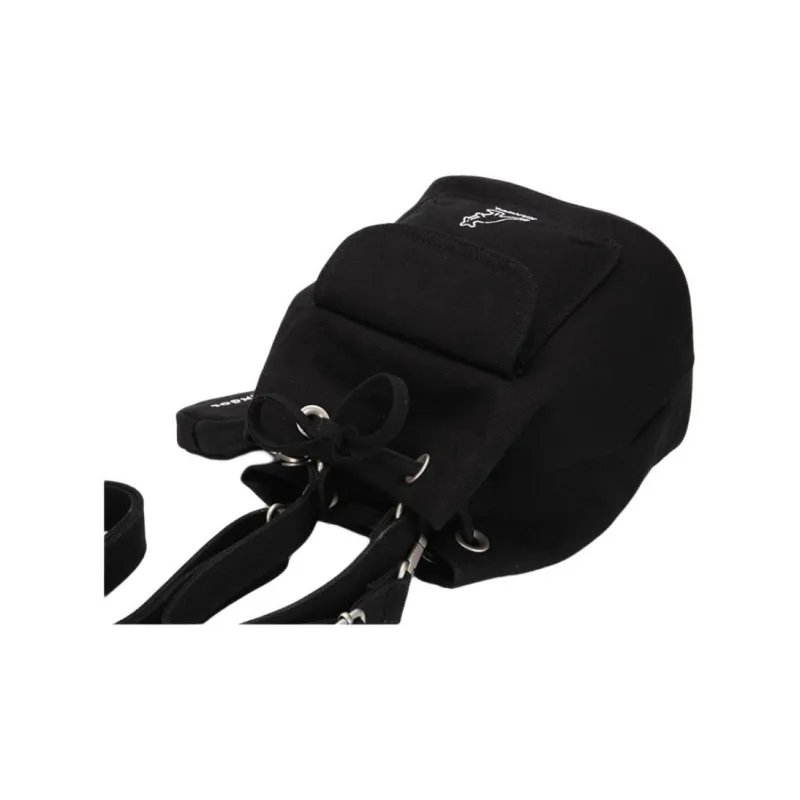 KANGOL Canvas Canvas Bag Bucket Bag Handbag Unisex Black-2