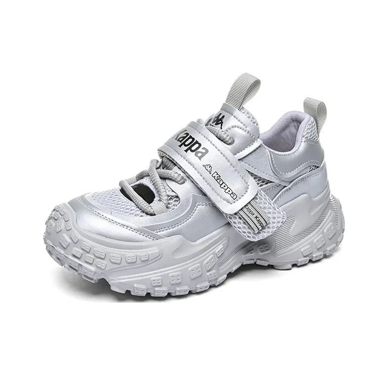 Kappa Anti Slip And Wear Resistant Breathable Low Top Chunky Sneakers Women's Cool Gray-2