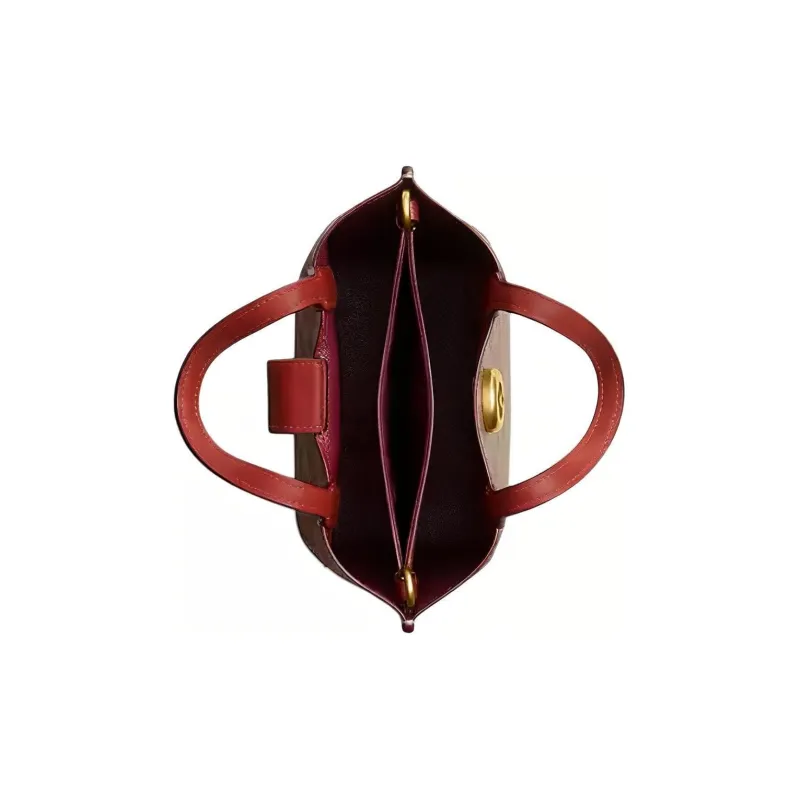 COACH Willow Cow Leather Crossbody Handbag Trumpets Women's Brass & Cinnamon & Rusty Red-2
