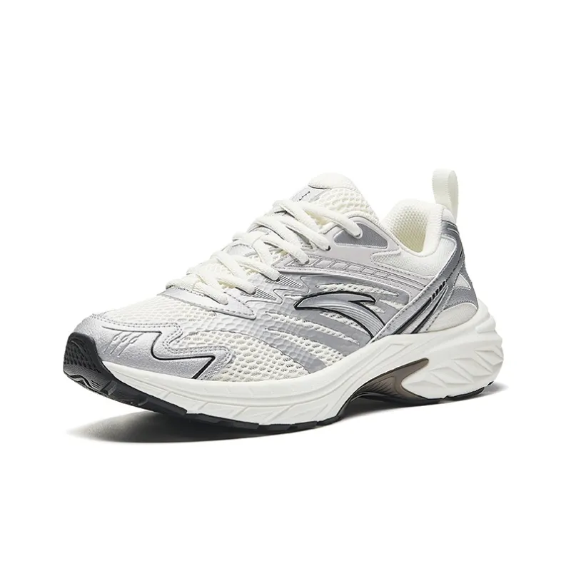 Anta Anti Slip Wear Resistant Low Top Running Shoes Men's Gray White-1