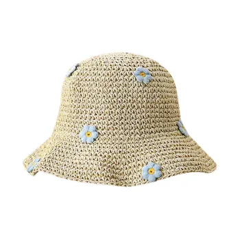 MUSTKOO Straw Woven Bucket Hats Women's