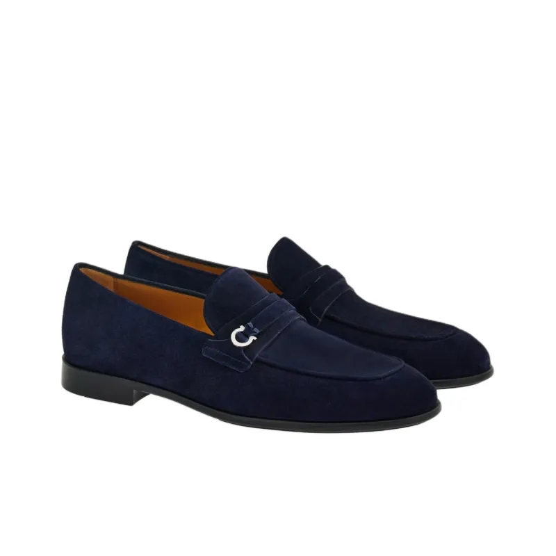 FERRAGAMO Gancini Suede Loafers-2