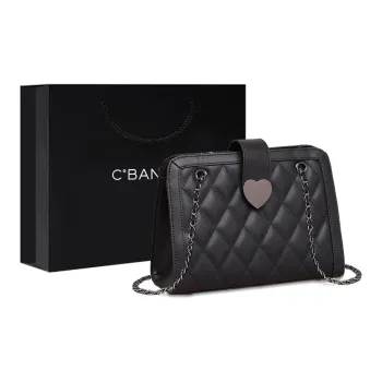 C°BANNER Cow Leather Chain Bag, Crossbody Bag, Crossbody Bag Women's Black