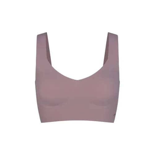 SKIMS NAKED PLUNGE LONGLINE BRALETTE Bra Women's 1 Pack MAUVE/Fuchsia