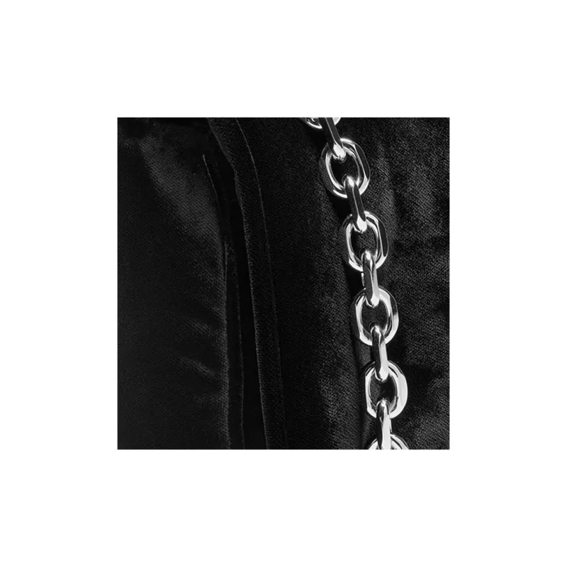 Maison Margiela Glam Slam Velvet Shoulder Bag Crossbody Bag Small Size Women's Black-4