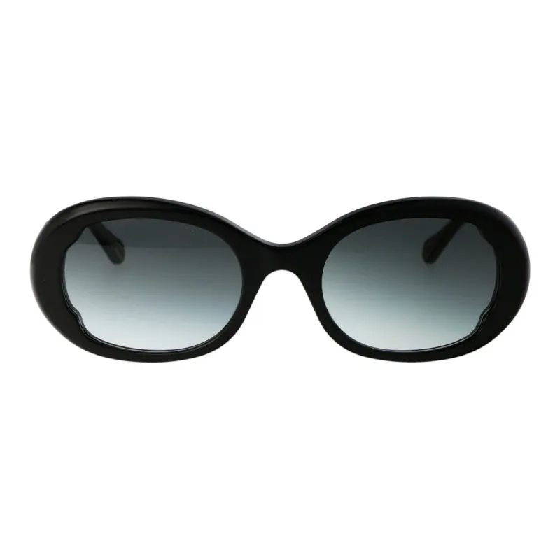 Chloe Acetate Oval Sunglasses Women's Black-1