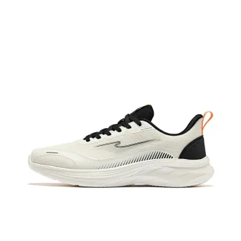 Erke Cushioning Wear Resistant Low Top Running Shoes Men's Microcrystal White/Jet Black