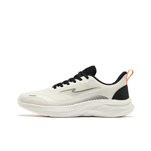 Erke Cushioning Wear Resistant Low Top Running Shoes Men's Microcrystal White/Jet Black