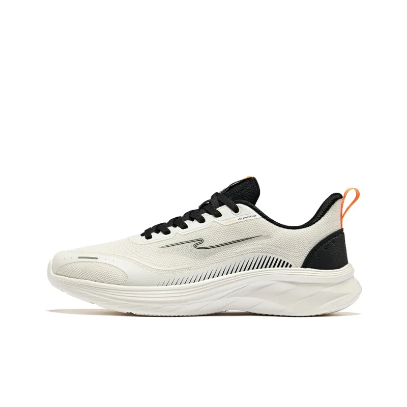 Erke Cushioning Wear-Resistant Low-Top Running Shoes Men's Microcrystal White/Jet Black-0