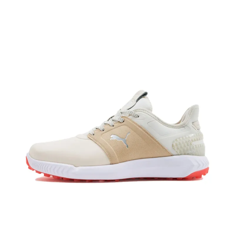 PUMA IGNITE Elevate Anti Slip Wear Resistant Low Top Golf Shoes Men's White Brown-0