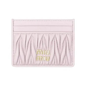 MIU MIU MatelasséMaritime Nappa Leather Card Holder Women's Light Pink