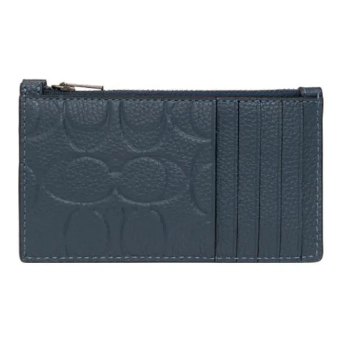 COACH Card Case Cow Leather Card Holder Mini Women's Deep Denim-3