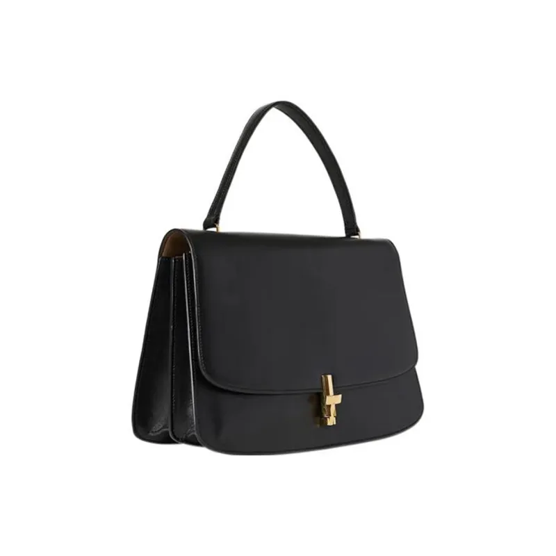 THE ROW Calfskin Messenger Bag Handbag Small Size Women's Black-1