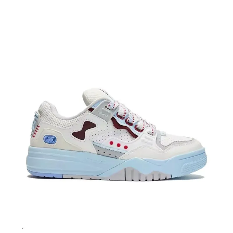 Kappa Anti Slip Wear Resistant Low Top Skateboard Shoes Women's White Blue-1