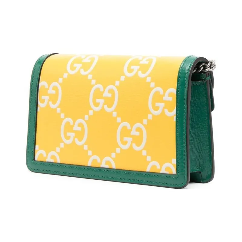 GUCCI Dionysus Leather Shoulder Bag Crossbody Bag Extra Mini Women's Yellow-3