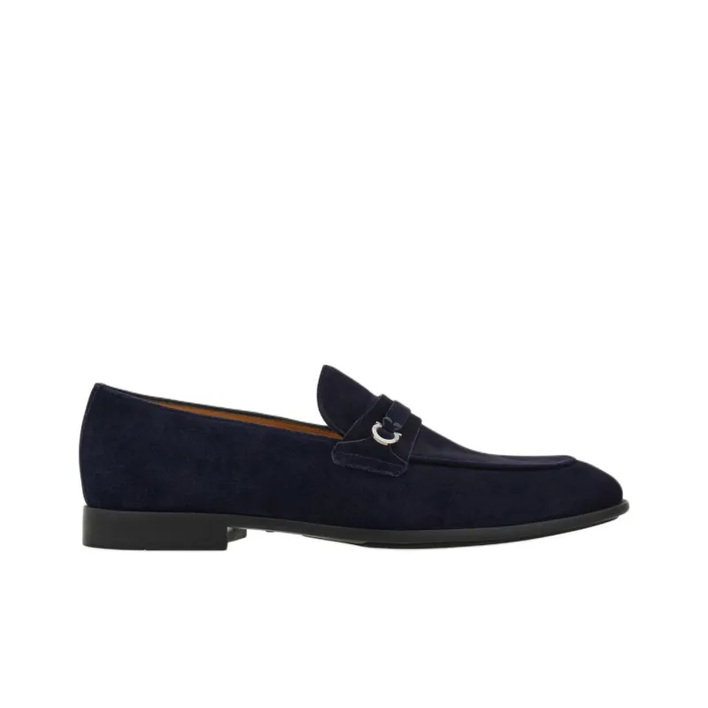 FERRAGAMO Gancini Suede Loafers-1