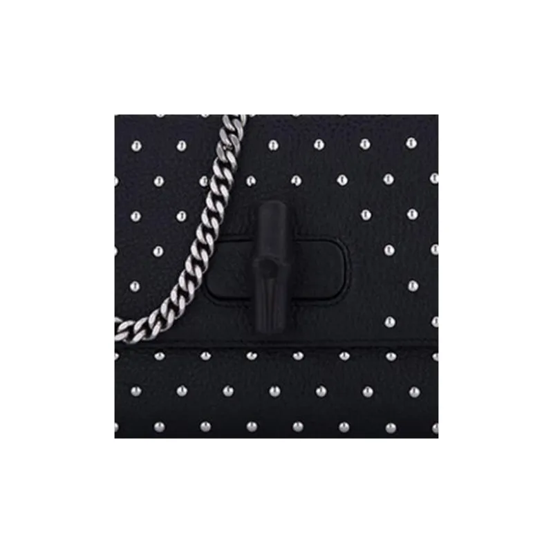 GUCCI Leather Shoulder Bag Crossbody Bag Women's Black-4
