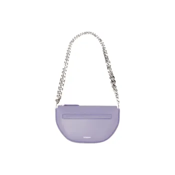 Burberry Leather Shoulder Bag, Crescent Bag, Shoulder Bag, Handbag Mini Women's Soft Purple
