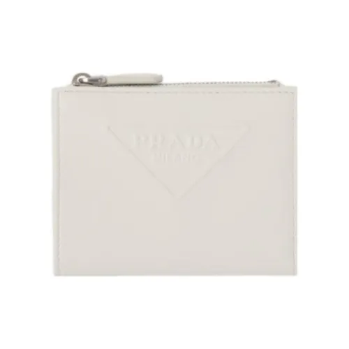 PRADA Leather Wallet Women's White