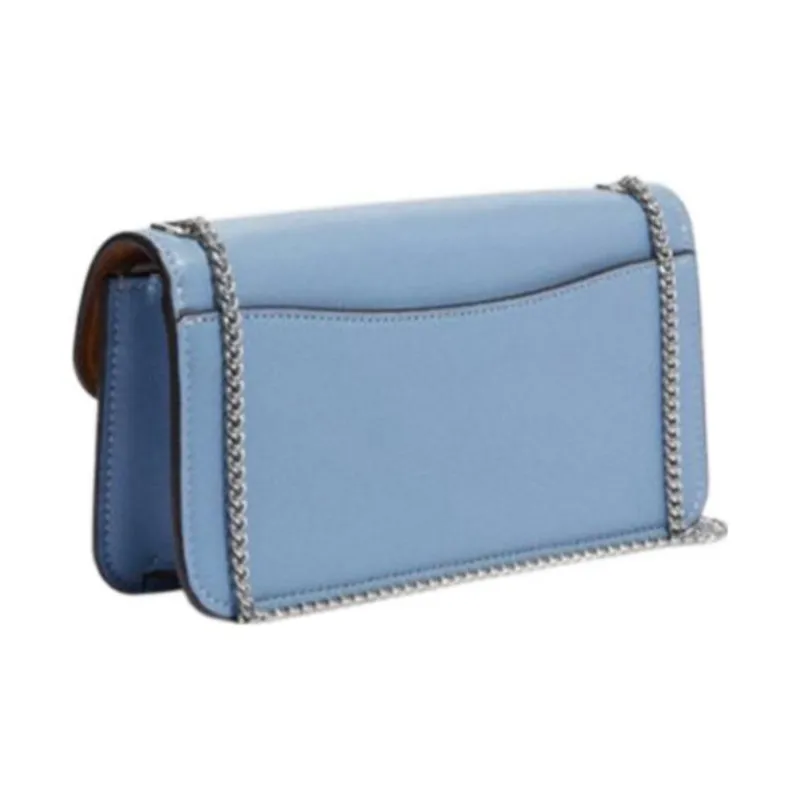 COACH Morgan Fabric With Cow Leather Shoulder Bag, Crossbody Bag Small Size Women's Cornflower Blue-1