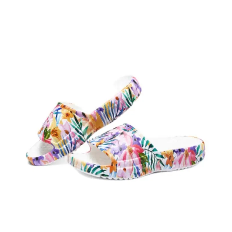 Skechers Foamies Rubber Sole Slide Slippers Women's White Multicolor-3