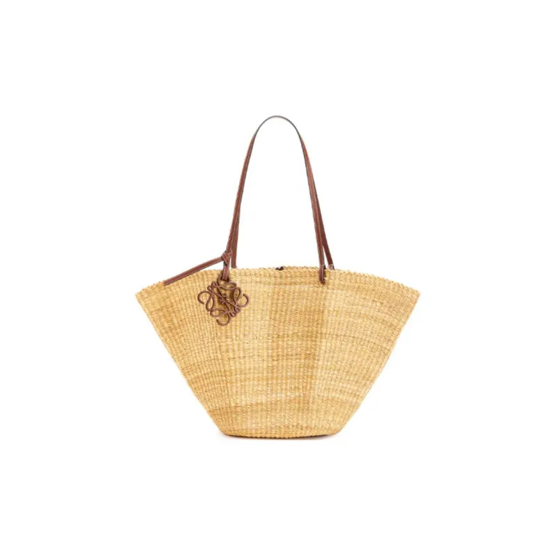 LOEWE Basket Leather Tote Bag, Shopping Bag, Shoulder Bag, Handbag Regular Women's Beige-0