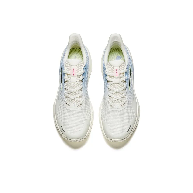 Anta Running Collection Slip Resistant Cushioning Low Top Running Shoes Men's White Blue-2