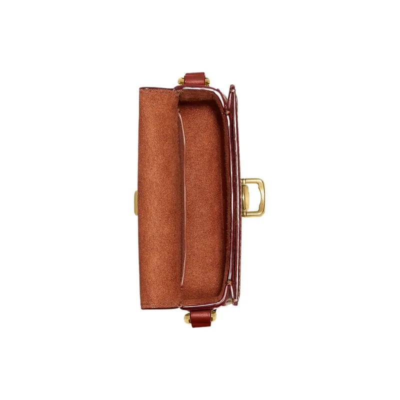 COACH Studio Iconic Patent Leather With Refined Calfskin Crossbody Bag, Shoulder Bag Women's Tan-2