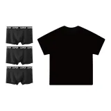 Black 3 Pack+270 G Heavyweight Pure Black Short-Sleeved
