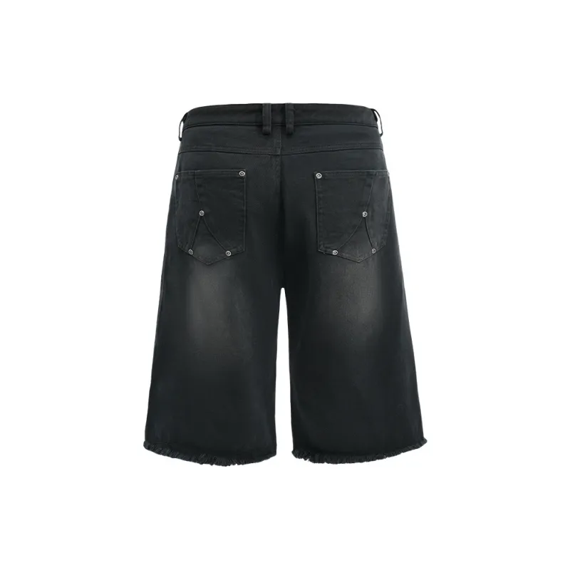 Antidote Worldwide Denim Shorts Unisex Washed Black-1