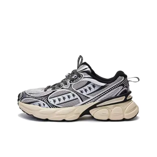 Kappa Anti Slip Wear Resistant Low Top Casual Running Shoes Unisex Black White