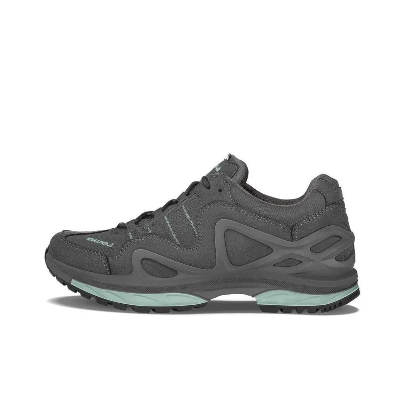 Lowa GORGON Anti-Slip Wear-Resistant Low-Top Trekking Shoes Women's Dark Gray Blue-0