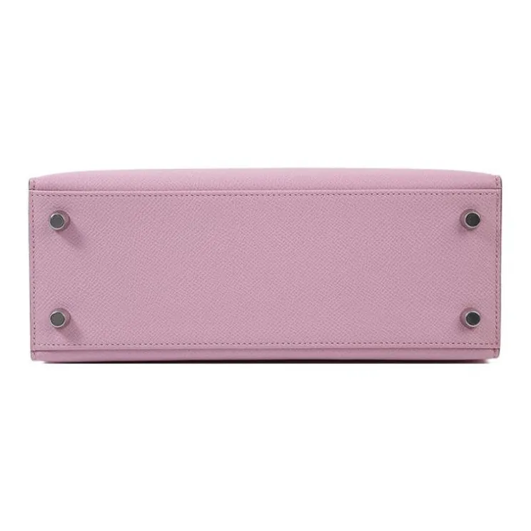 HERMES Kelly Epsom Leather Kelly Bag One Shoulder Handbags Regular Women's X9 Mauve Sylvestre Mallow Purple-5