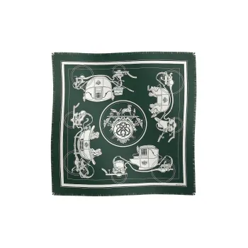 HERMES Silk Scarves Men's Green