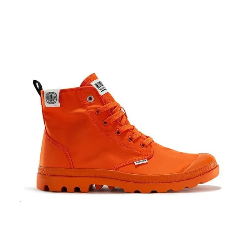 Palladium Mono Chrome III Wear-Resistant Breathable Cushioning High-Top Canvas Shoes Unisex Fire Orange-1