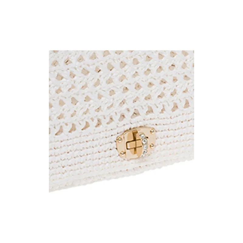 MIU MIU Straw And Wicker Handbag Shoulder Bag Women's White-3