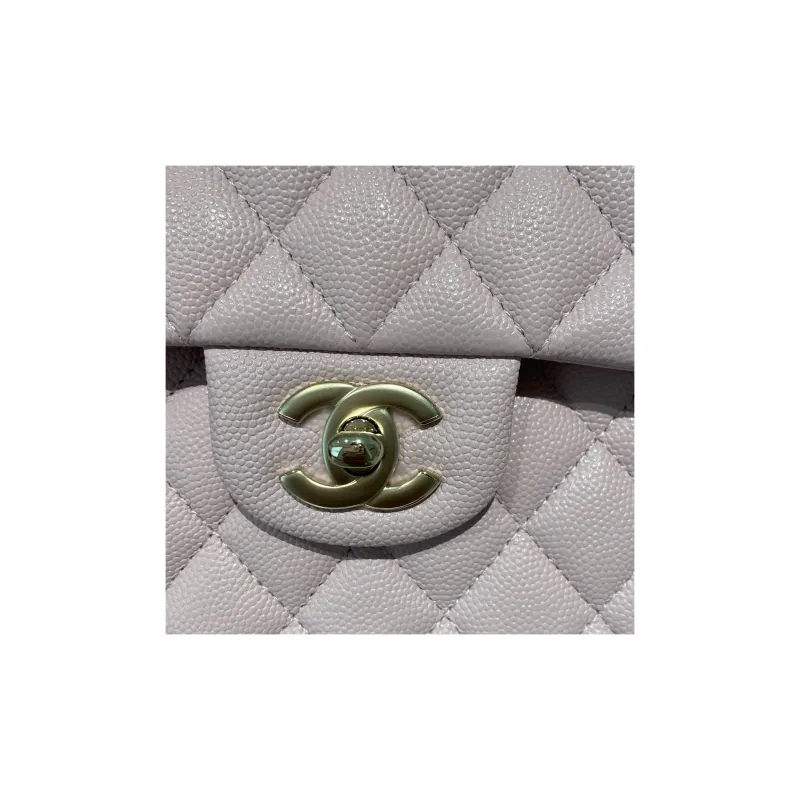 CHANEL Classic Flap CF Grain Caviar Calfskin Shoulder Bag, Crossbody Bag Trumpets Women's Cherry Blossom Pink-3