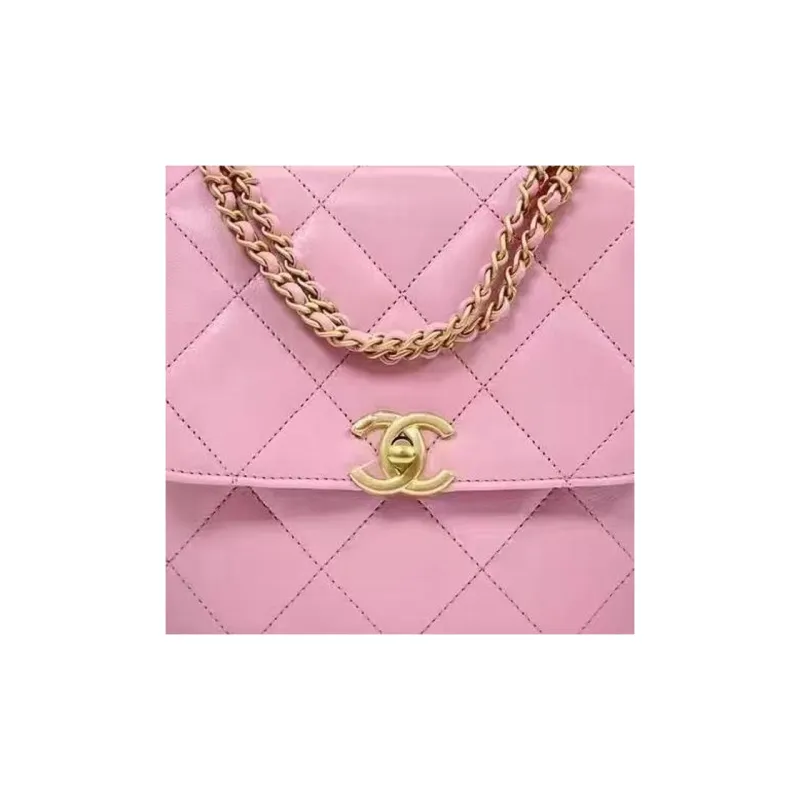 CHANEL 23P SS Sheepskin Backpack Women's Pink-4