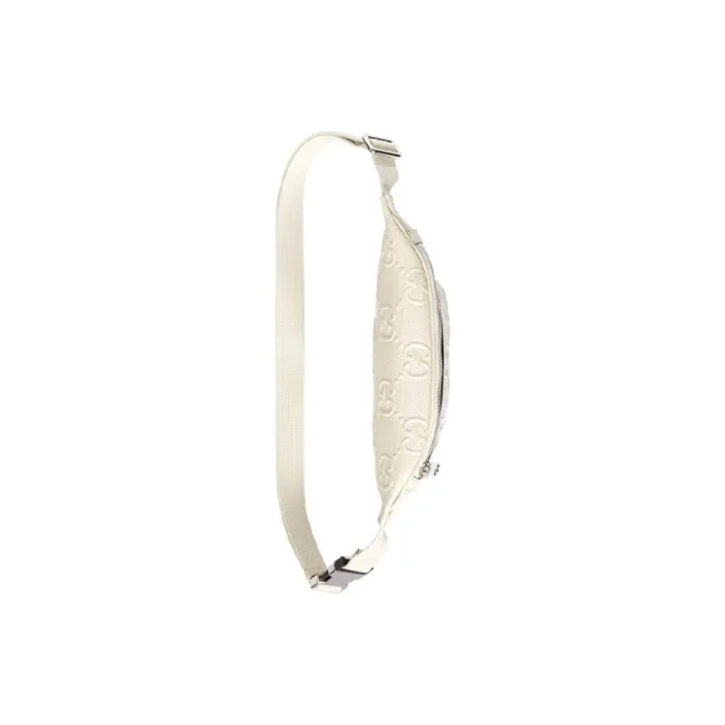 GUCCI Leather Shoulder Bag Crossbody Bag Sling Bag Fanny Pack Unisex White-5