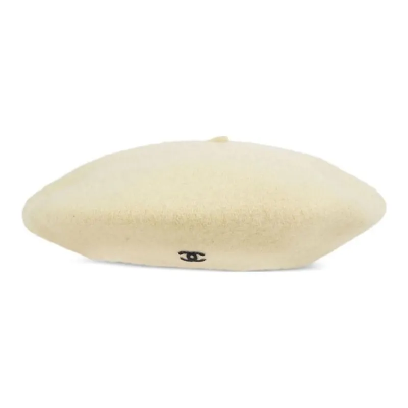 CHANEL 1990 2000 Interlocking CC logo Beret-0