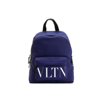 Valentino Vltn Logo Printed Zip Up Backpack