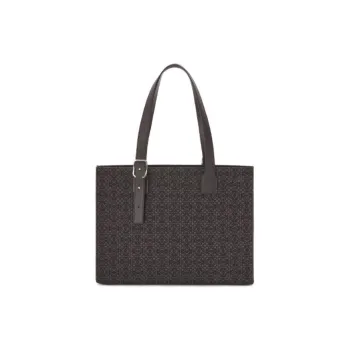 LOEWE Canvas Jacquard With Calfskin Canvas Bag Tote Bag Shopping Bag Shoulder Bag Handbag Men's Anthracite/Black