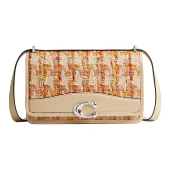 COACH Bandit Fabric With Cow Leather Portable Crossbody Bag, Shoulder Bag Medium Size Women's Orange