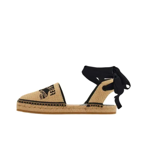 FERRAGAMO Logo embroidered Raffia Espadrilles