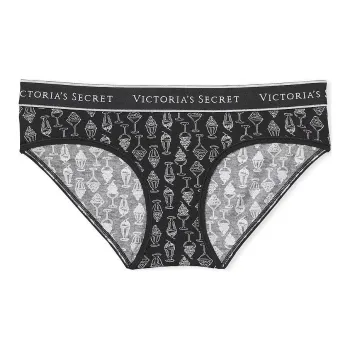 Victoria's Secret Logo Cotton Hiphugger Panty/Black Ice Cream Sundaes Underpants Women's 1 Pack Saint Generation Print