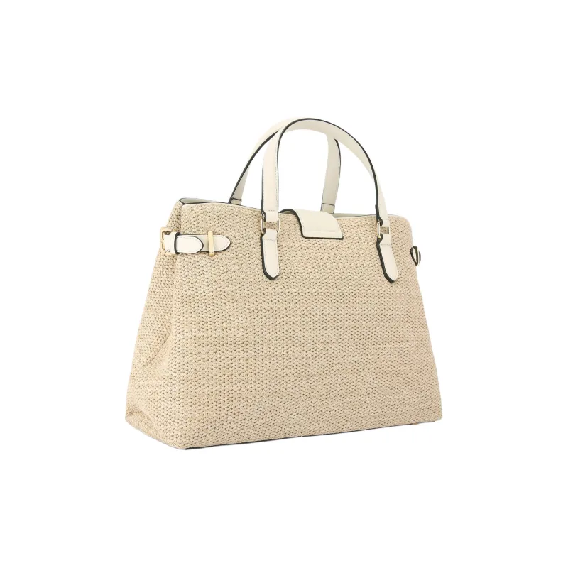 Kurt Geiger London Raffia Shoulder Bag Crossbody Bag Handbag Women's Natural & White-1