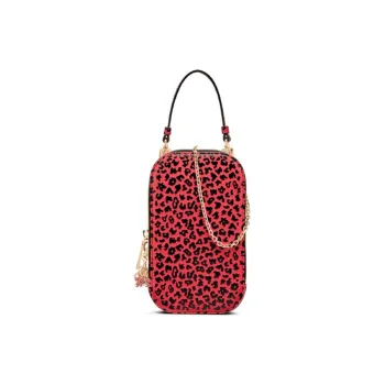 DIOR Lady Dior Cow Leather Cell Phone Pouch Handbag Shoulder Bag Crossbody Bag Women's Peach Pink