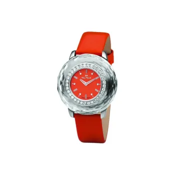 Folli Follie Wrist Watch Automatic Mechanical Movement Leather Strap 40mm Orange Watch Dial Women's Watch