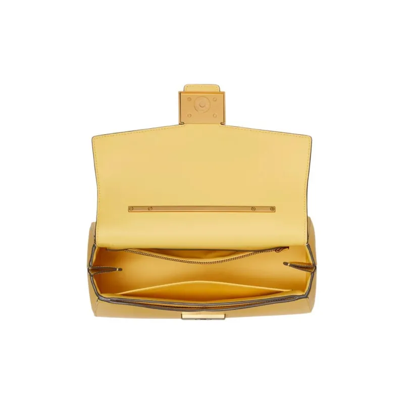 Kate Spade Katy Leather Shoulder Bag Crossbody Bag Handbag Medium Size Women's Yellow-3